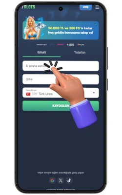 7Slots APK'sına telefonla kayıt
