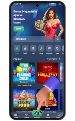 7Slots uygulamasına kayıt